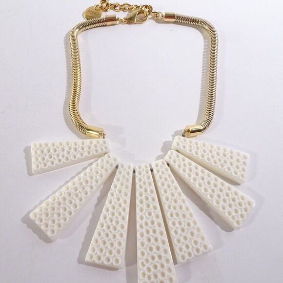 Pono Gold and White Statement Necklace - Picture 5 of 5